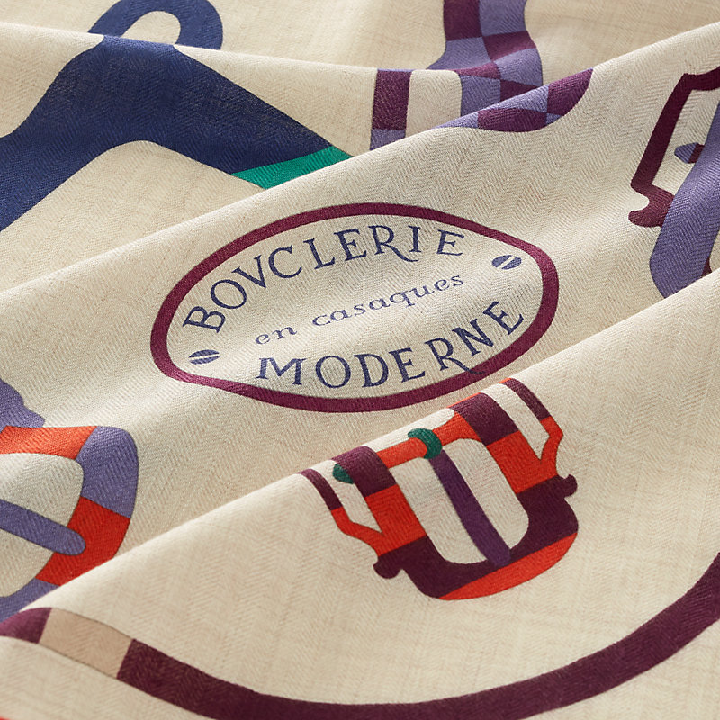 Bouclerie トライアングル 【新品未使用】エルメス Moderne スカーフ モダンなバックル Moderne Bouclerie ツイリー エルメス 小物